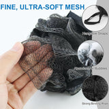5-pack bath sponge - bath ball - exfoliating sponge - bath sponge - shower sponge - (black)