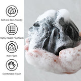 5-pack bath sponge - bath ball - exfoliating sponge - bath sponge - shower sponge - (black) - Side View