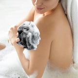 5-pack bath sponge - bath ball - exfoliating sponge - bath sponge - shower sponge - (black) - Top-Down View