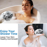5-pack bath sponge - bath ball - exfoliating sponge - bath sponge - shower sponge - (black) - Close-Up Angle
