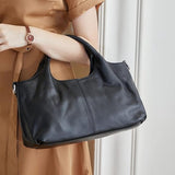 Women's Shoulder Bag - Vintage Handbag - Vintage Handbag with Multiple Compartments - Everyday | Travel Bag - Versatile - Large Capacity - Commuter Bag - Tote Bag - Shoulder/Crossbody Bag - Black - Top-Down View