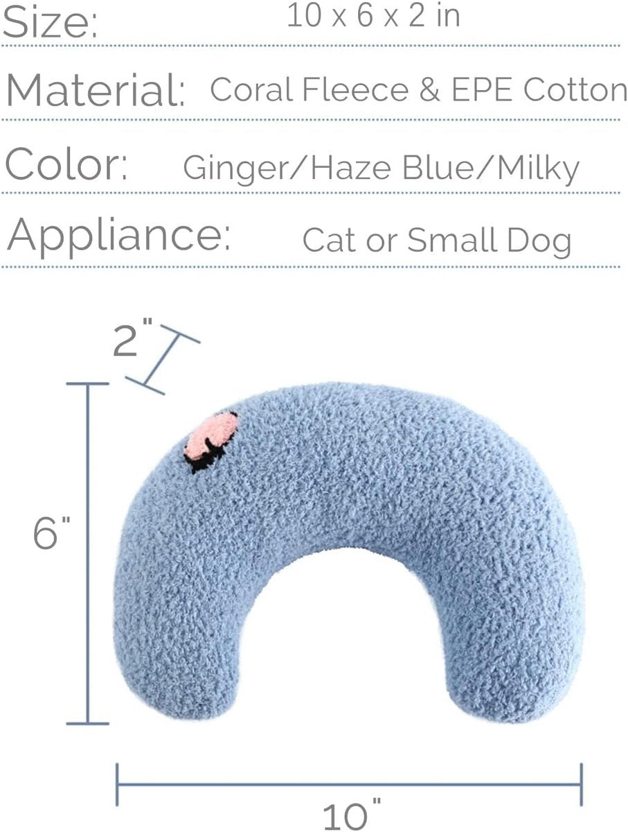 Pet Cushion - Soft Plush Pet Cushion - Cute Patterned Pet Mat - Comfortable Neck Support - Suitable for Cats and Dogs - Yellow