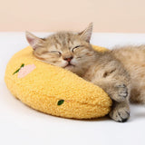 Pet Cushion - Soft Plush Pet Cushion - Cute Patterned Pet Mat - Comfortable Neck Support - Suitable for Cats and Dogs - Yellow - 45-Degree Angle