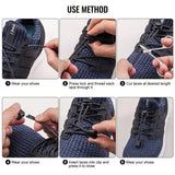 Sneaker Laces 120CM suitable for Sneakers - Elastic laces without a knot - Suitable for students and adults - With strong buckle and quick-release function (Black) - Front View