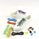 Sneaker Laces 120CM suitable for Sneakers - Elastic laces without a knot - Suitable for students and adults - With strong buckle and quick-release function (Black) - Top-Down View