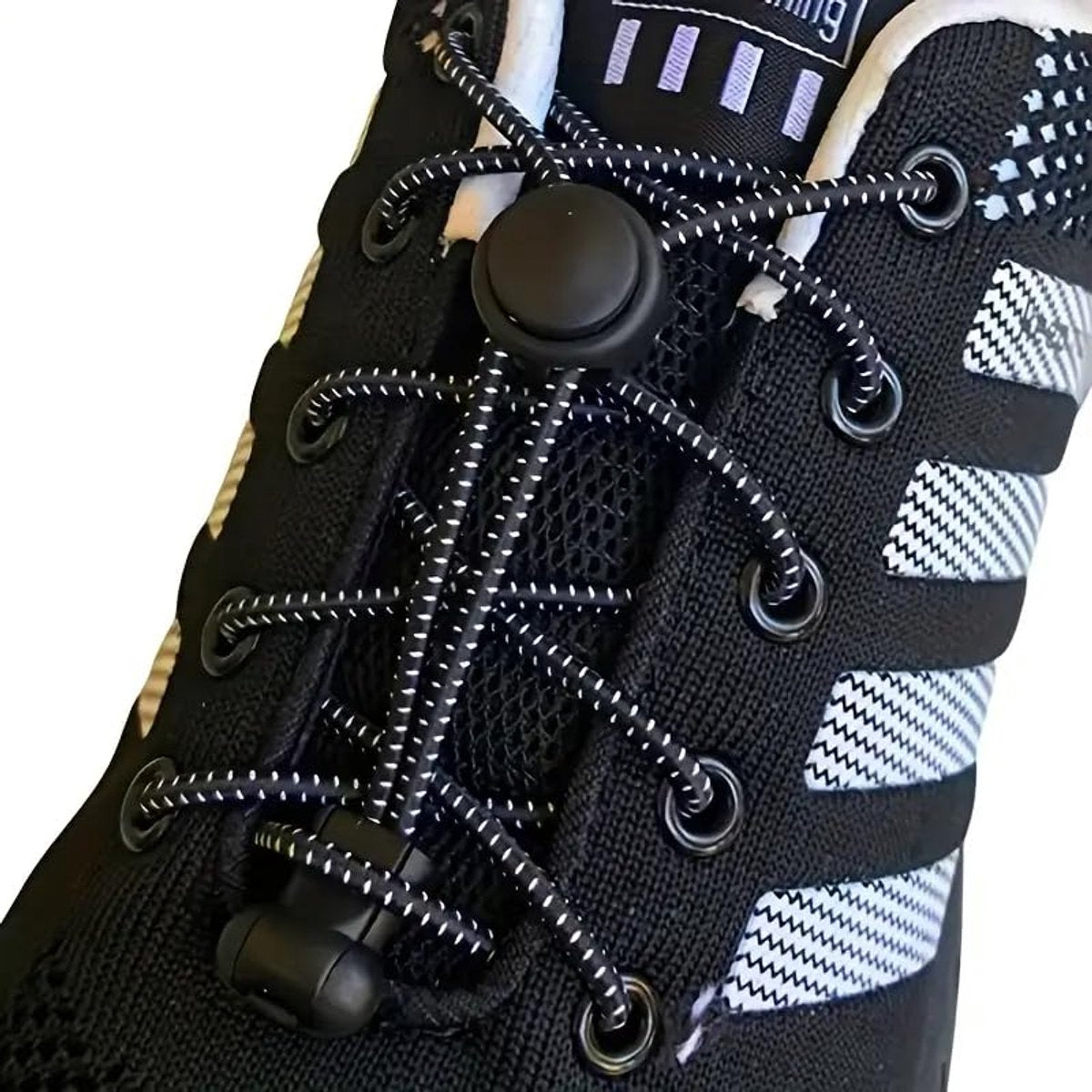 Sneaker Laces 120CM suitable for Sneakers - Elastic laces without a knot - Suitable for students and adults - With strong buckle and quick-release function (Black)