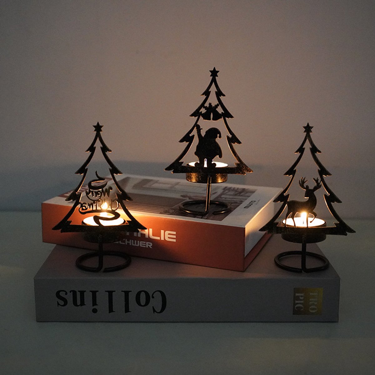 Candle Holder - Metal Candle Holder - Set of 3 - Candle Holder - Suitable for Christmas, Valentine's Day, Mother's Day, Weddings, Holidays and Home Accessories
