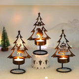 Candle Holder - Metal Candle Holder - Set of 3 - Candle Holder - Suitable for Christmas, Valentine's Day, Mother's Day, Weddings, Holidays and Home Accessories - Top-Down View