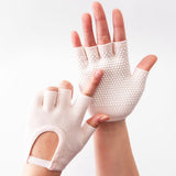 Gloves - Sports Gloves - Yoga Gloves - Fingerless Gloves - Non-slip Gloves - Unisex - Suitable for Gym and Home Workouts (White)