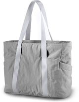 Women's Bags - Women's Shopper with Zipper - Large Shoulder Bags / Women's Tote Bags - Shoulder Bags - Laptop Bags - Women's Bags - Handbags - Shopper - Weekend Bags - Shopping Bags - Beach Bags - Yoga / Fitness / Travel - Gray