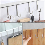 3-pack - Stainless steel - S-hooks - Clothes hangers with double hooks - Suitable for kitchens, bathrooms, dormitories - For hanging coats, towels and clothes (silver) - Top-Down View
