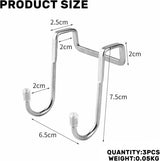3-pack - Stainless steel - S-hooks - Clothes hangers with double hooks - Suitable for kitchens, bathrooms, dormitories - For hanging coats, towels and clothes (silver) - 45-Degree Angle