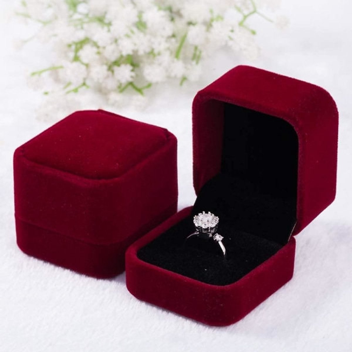 Ring Box - Earring Box - Earrings - Gift Box - Jewelry - 2-Pack Velvet