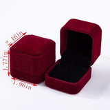 Ring Box - Earring Box - Earrings - Gift Box - Jewelry - 2-Pack Velvet - Front View