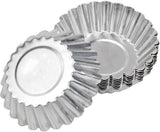 30-Piece Egg Pie Molds - Steel Baking Molds - Muffin Molds - Cupcake Molds - Pudding Molds - Desserts - Ice Cream - Non-Stick and Reusable - Silver