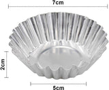 30-Piece Egg Pie Molds - Steel Baking Molds - Muffin Molds - Cupcake Molds - Pudding Molds - Desserts - Ice Cream - Non-Stick and Reusable - Silver