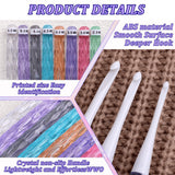8-piece crochet hook set - crochet hook set with straight shaft - non-slip crochet hook grip - ergonomic knitting needles