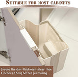 Waste Bin - Hanging Waste Bin - Foldable Waste Bin - Capacity: 7 Liters - Space-Saving Design - Suitable for Kitchens, Cabinet Doors, Bathrooms, Campers, Cars and Camping (White)