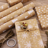 Gift Wrapping Paper - Wrapping Paper - 5 Rolls - Gift Wrapping Paper - DIY Gifts - Eco-Friendly Materials - Wrapping Paper with Christmas Tree and Snowflake Pattern - 0.43*3 Meter - Side View