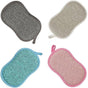 4-pack - Reusable - Microfiber - Antibacterial - Dishwashing sponge - Scouring pad - Non-stick coating for pots and pans with double layer