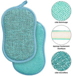 4-pack - Reusable - Microfiber - Antibacterial - Dishwashing sponge - Scouring pad - Non-stick coating for pots and pans with double layer