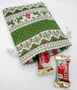 Christmas linen gift bags - 24 pieces - 10x14cm - Christmas decoration for indoors - Reusable - Christmas candy bags with drawstring - Suitable for gift bags for children's parties during the Christmas holidays - Top-Down View