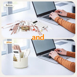 Desktop Rotating Pencil Holder - 3-Compartment Rotating Pencil Holder - Pencil Organizer - 360 Degree Rotating Office Supplies Organizer - for Pencils, Crayons & Office Supplies (White) - Top-Down View