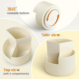 Desktop Rotating Pencil Holder - 3-Compartment Rotating Pencil Holder - Pencil Organizer - 360 Degree Rotating Office Supplies Organizer - for Pencils, Crayons & Office Supplies (White) - 45-Degree Angle