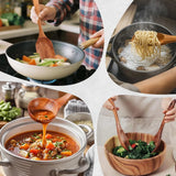 cookware set - 6-piece - Wooden kitchen utensils - Spoon and spatula set - lightweight non-stick cookware