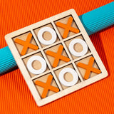 2 Sets Mini XO Chess Board Game Family Kids Puzzle Game Educational Toys - Wooden Board Game Table Toys - for Children Kids Day Birthday Party
