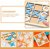 2 Sets Mini XO Chess Board Game Family Kids Puzzle Game Educational Toys - Wooden Board Game Table Toys - for Children Kids Day Birthday Party