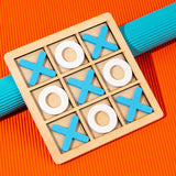 2 Sets Mini XO Chess Board Game Family Kids Puzzle Game Educational Toys - Wooden Board Game Table Toys - for Children Kids Day Birthday Party