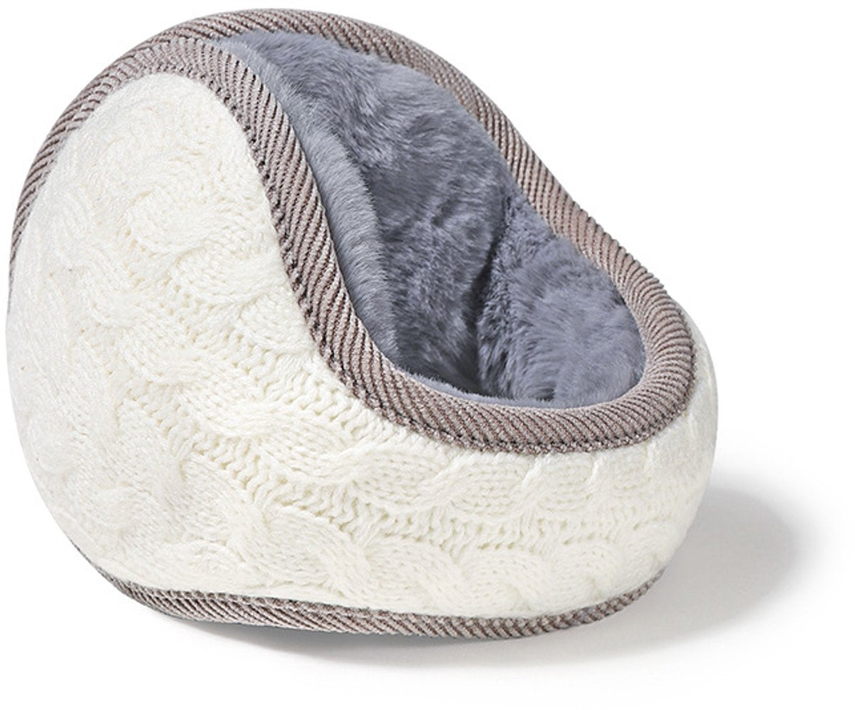 Earmuffs - Knitted Earmuffs - Earmuffs for Adults - Warm Earmuffs - Warm Winter Earmuffs - Foldable - Suitable for Outdoor Activities for Men and Women (White)