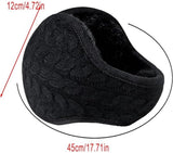 Earmuffs - Knitted Earmuffs - Earmuffs for Adults - Warm Earmuffs - Warm Winter Earmuffs - Foldable - Suitable for Outdoor Activities for Men and Women (White) - Top-Down View