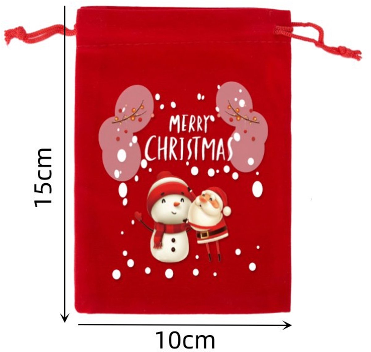 5-pack Christmas gift bags - velvet material - candy bags for children - Christmas apple bags - reusable Christmas gift bags - party bags - 15*10cm