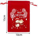 5-pack Christmas gift bags - velvet material - candy bags for children - Christmas apple bags - reusable Christmas gift bags - party bags - 15*10cm