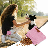 Pet Training Pouch - Dog Treat Pouch - Portable Pet Walking Bag - Suitable for Travel or Outdoor Activities (Pink) - Top-Down View
