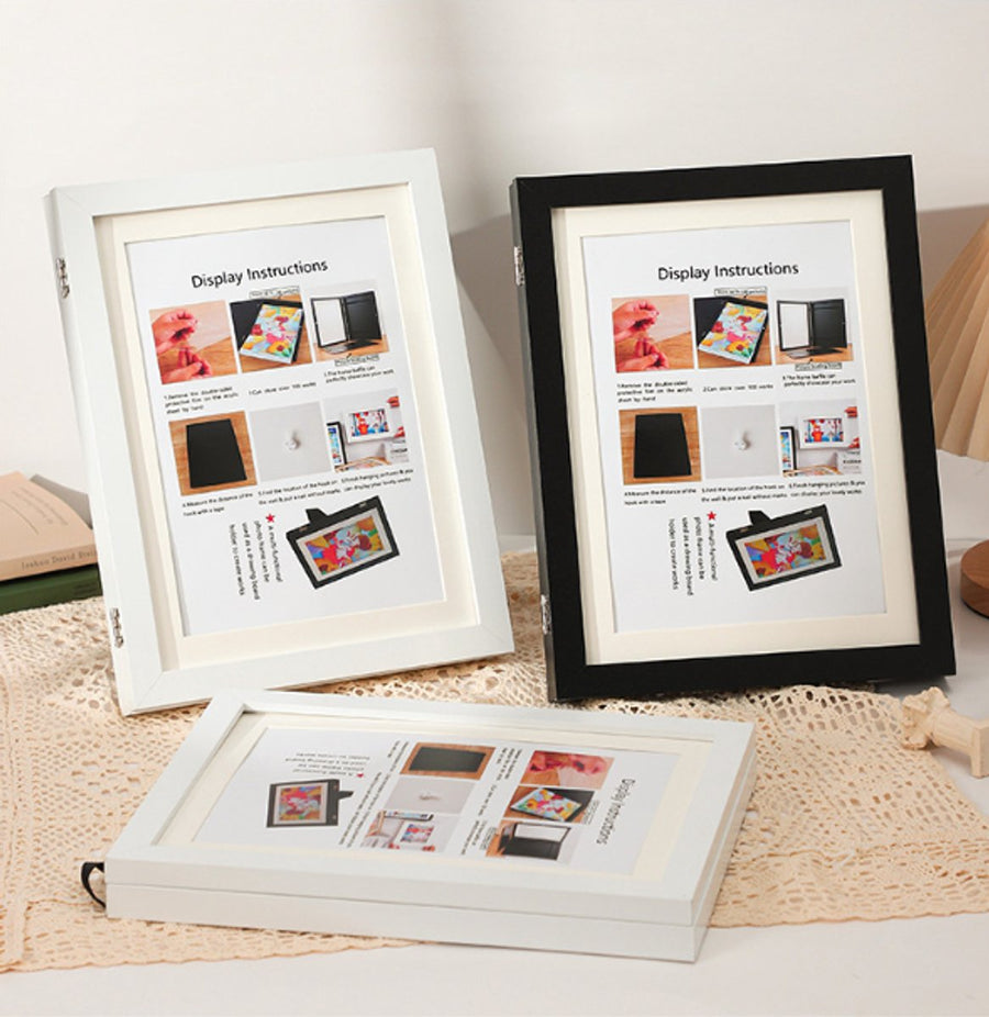 Interchangeable frame - children's drawing - Interchangeable frame A4 - Children's artwork - children's drawings interchangeable frame - Photo frame Poster frame Wall frame - Gift - Black