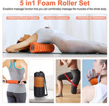 4 in 1 Foam Roller Set: Trigger Point Roller - Yoga Stick - Massage Ball - Fitness Stretching Band - Carrying Bag - Towel for Deep Muscle Massage - Pilates and Yoga - Top-Down View