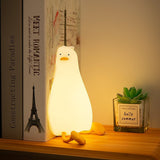 Night Light - Lying Duck Night Light - Pat Light - LED Rotating Duck - Rechargeable Sleeping Companion - Phone Holder - Night Light - Creative - Top-Down View