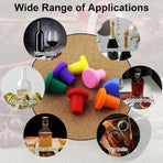 7 Wine Bottle Stoppers - Reusable - 7 Colors - Silicone Stoppers, Inner Diameter 1.7-2 cm - Wine Bottle Stoppers