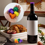 7 Wine Bottle Stoppers - Reusable - 7 Colors - Silicone Stoppers, Inner Diameter 1.7-2 cm - Wine Bottle Stoppers - 45-Degree Angle