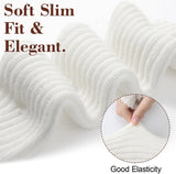 Arm Sleeves - Women's Long Fingerless - Knitted Y2K Arm Sleeves - (Vit) - Front View
