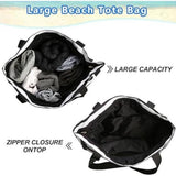 Beach Bag - Waterproof Foldable Beach Bag - Large - Foldable - Women's Beach Bag - Large Capacity - Portable Storage Bag - Top-Down View