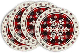 Placemats - Set of 4 - Round snowflake placemats - Round Christmas placemats - Restaurant decoration placemats