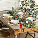 Placemats - Set of 4 - Round snowflake placemats - Round Christmas placemats - Restaurant decoration placemats - Side View
