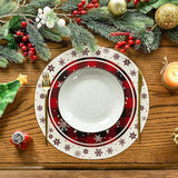 Placemats - Set of 4 - Round snowflake placemats - Round Christmas placemats - Restaurant decoration placemats - 45-Degree Angle