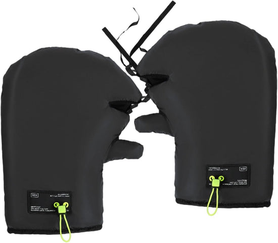 Cycling Gloves - Extra Padded Cycling Gloves - Warm Gloves - Cycling Gloves - Scooter Gloves - Hand Warmers - Cycling Accessories - With Reflective Strips - Winter - Windproof - Waterproof （Black）
