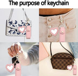 Lipstick Holder - with Mirror - Storage Box - Key Ring - Suitable for Car Keys, Lipstick Organizer (Pink) - Rear View