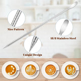 Milk Frothing Cup - 350ml Milk Frothing Cup - Clear Markings - Cappuccino Espresso Machine Accessory Made of Stainless Steel 304 - Suitable for Barista Coffee Shops - With Latte Art Pen - Silver - Close-Up Angle